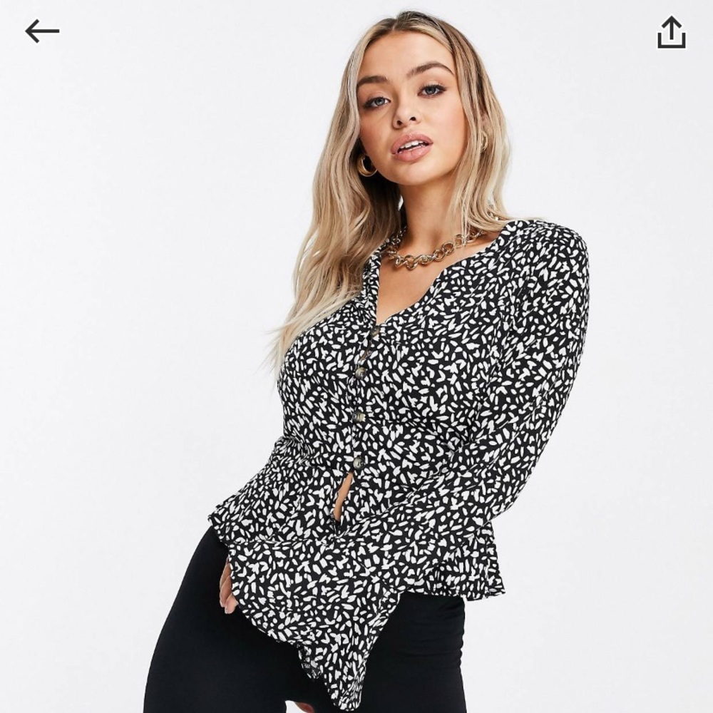 Misguided peplum blouse in spot